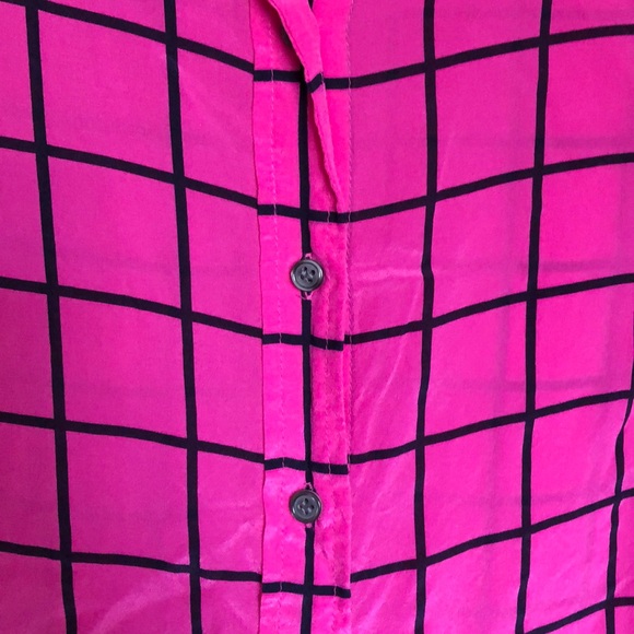 Fuchsia Grid Print Blouse - Picture 2 of 4